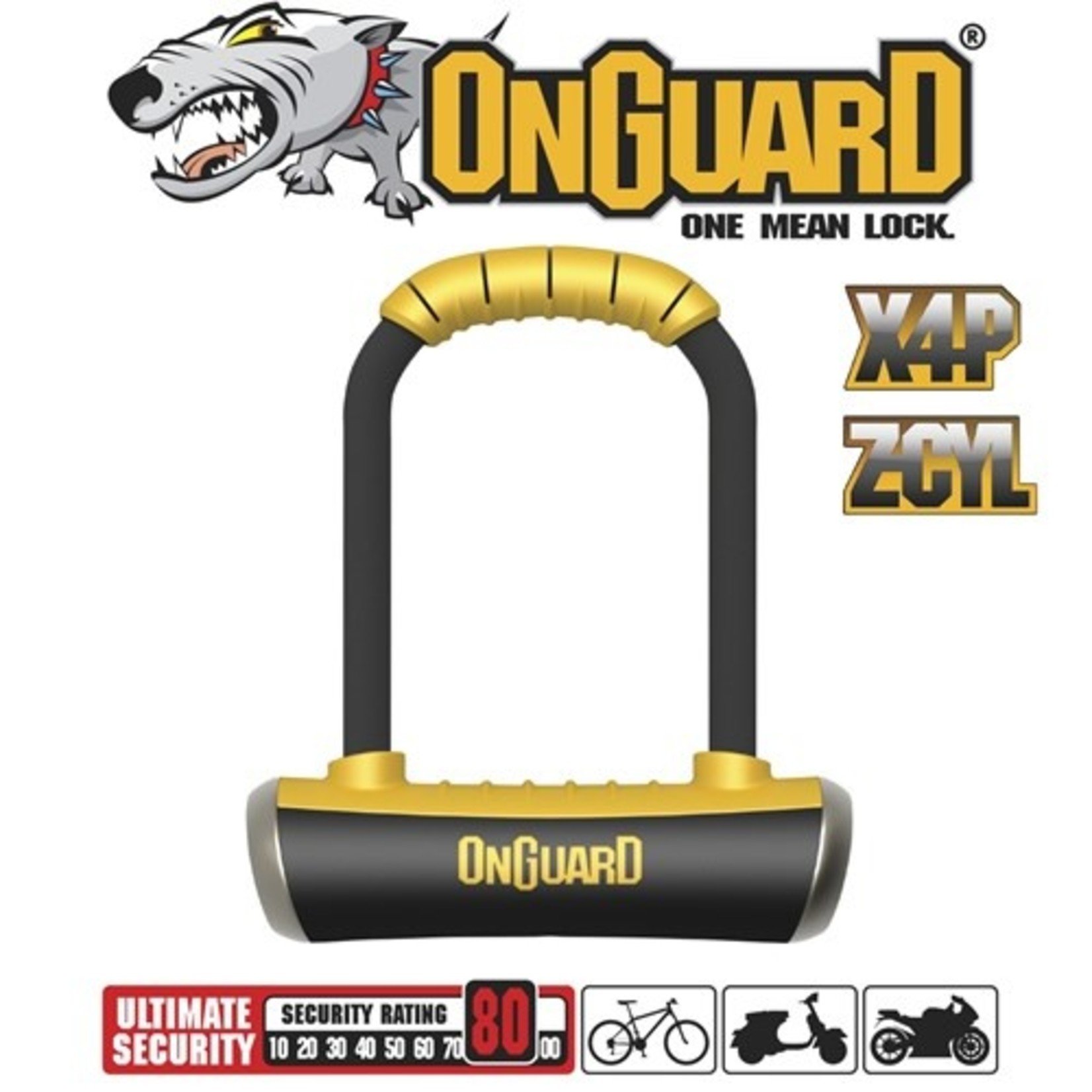 Onguard Onguard Bike U-Lock - Pitbull Series - Medium U-Lock Keyed - 9cm x 17.5cm D -14mm