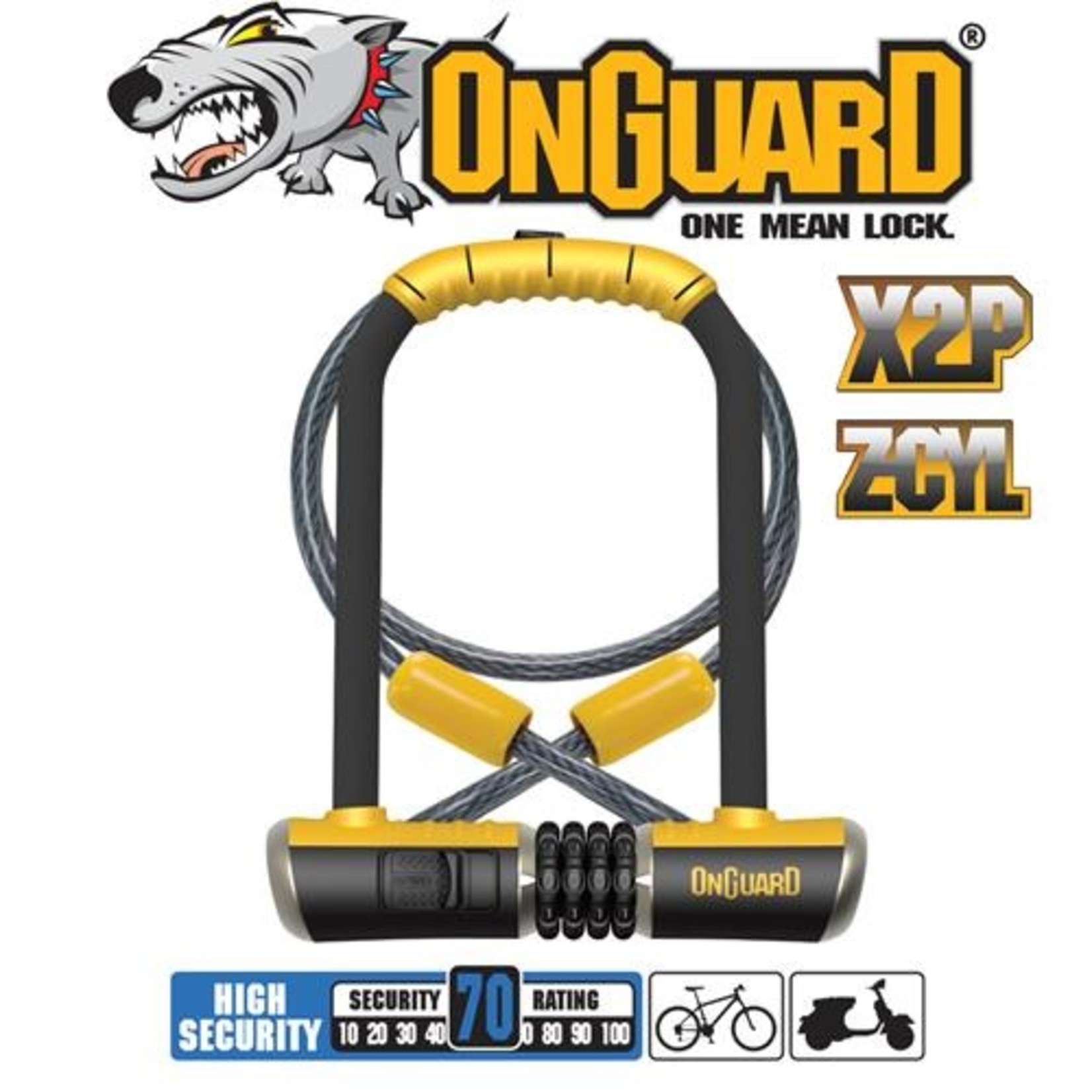 Onguard Onguard Bike U Lock - Bulldog Series - DT Combo - Shackle - 11.5cm x 23cm D 13mm