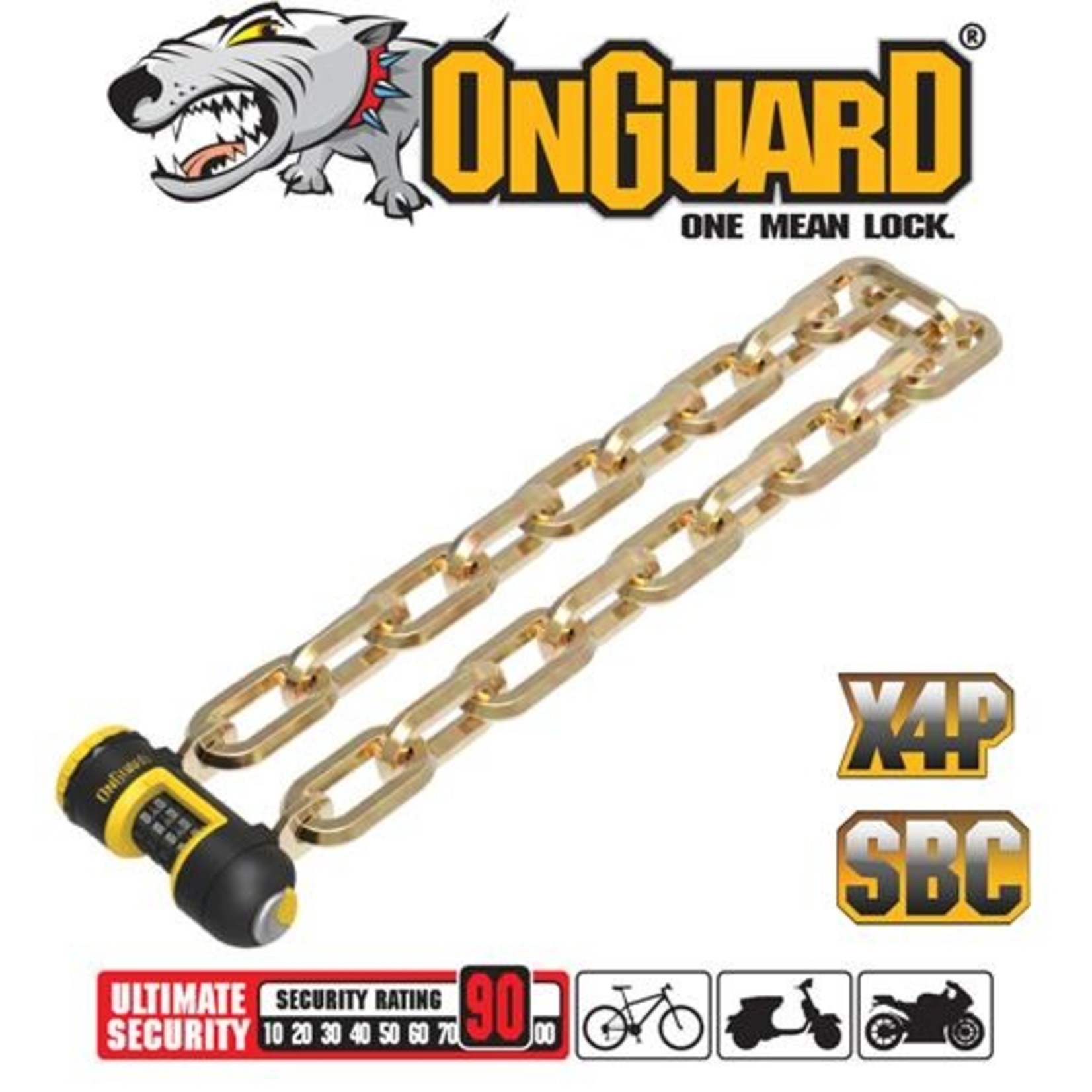 Onguard Onguard Bike Lock - Revolver Series - Chain Combo Lock - 80cm x 8mm