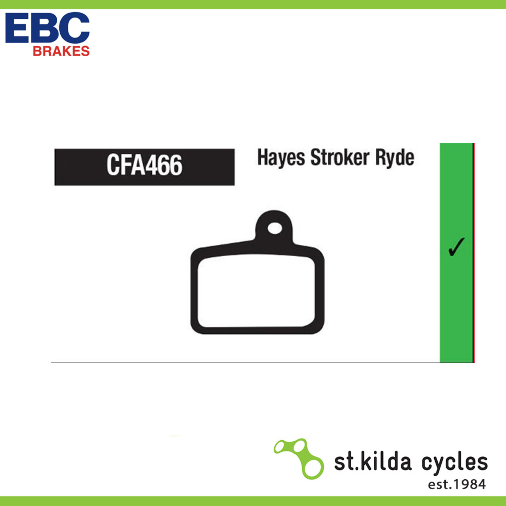 EBC EBC Brake Pad - 466G Hayes Stroker Ryde Green Compound