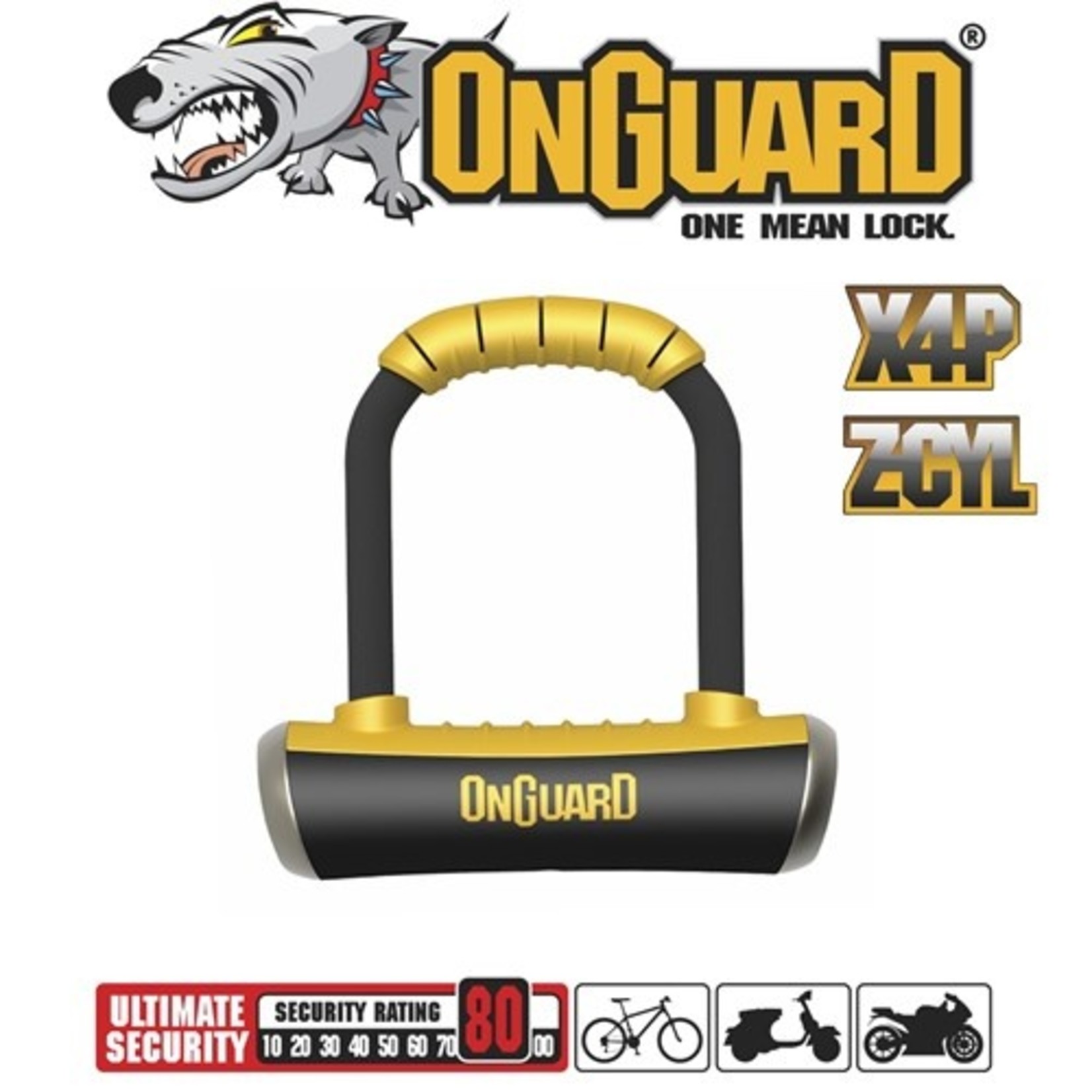 Onguard Onguard Bike Lock - Pitbull Series - Mini U-Lock Keyed - 90mm x 140mm D -14mm