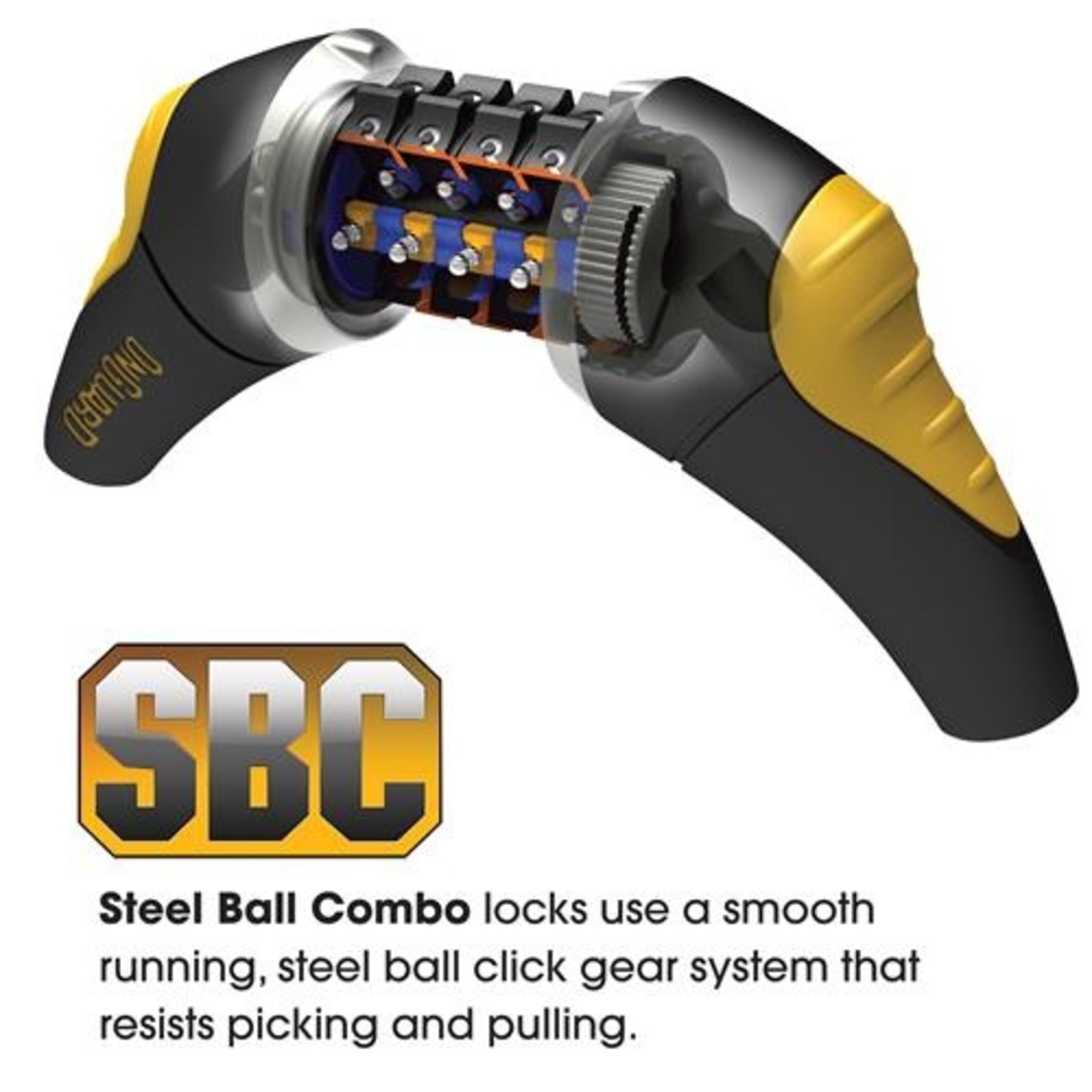 Onguard Bike Lock Doberman Series Coiled Combo Lock 185cm x 12mm