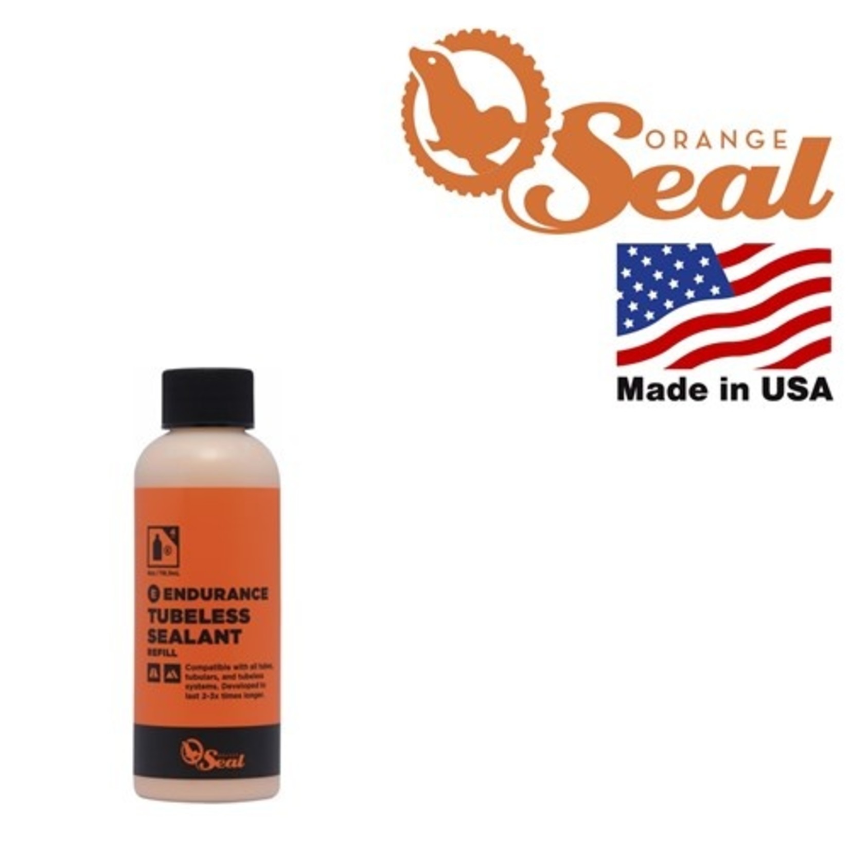Bikecorp Orange Seal Endurance Tubeless Tyre Sealant - 118ml (4OZ) Refill Bottle