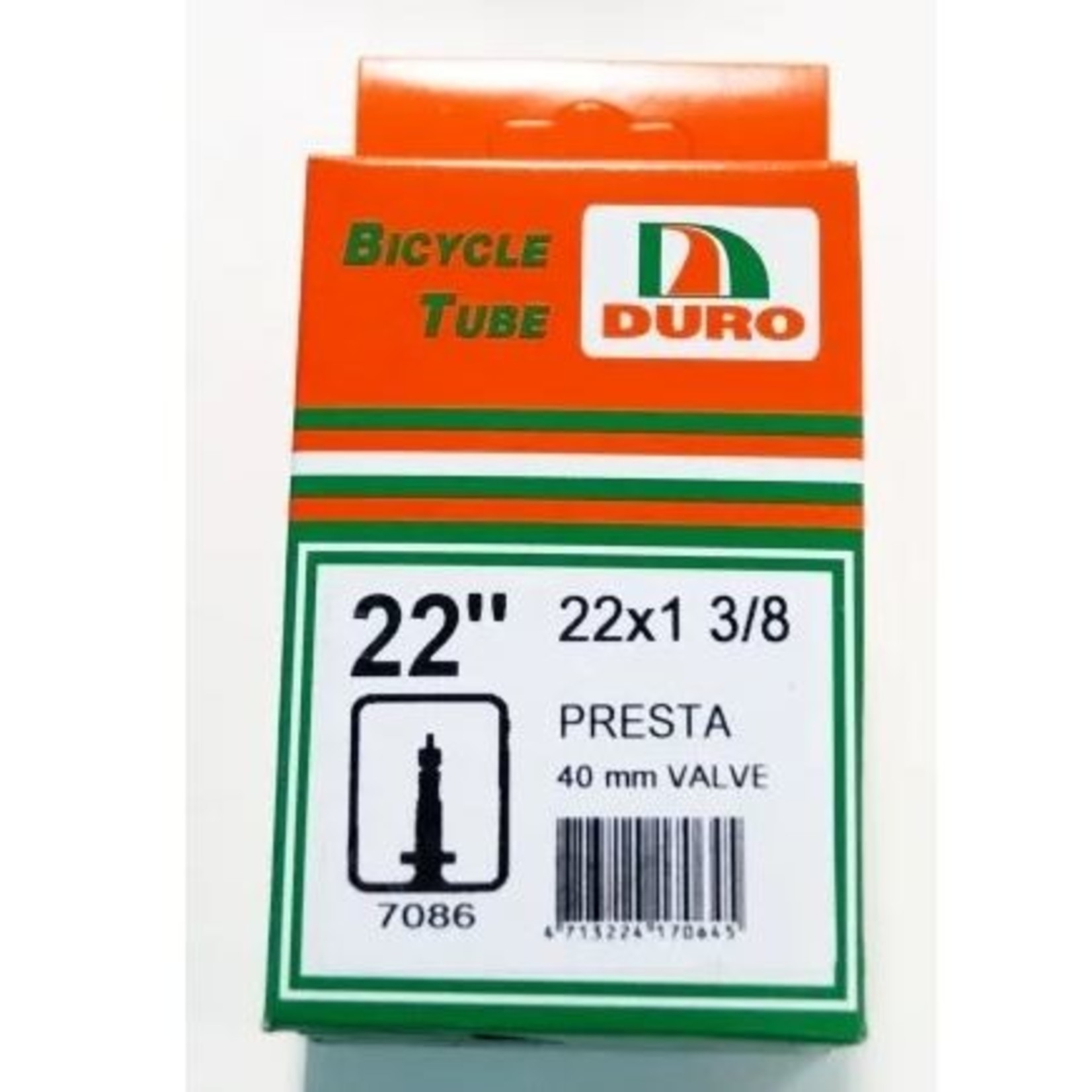 Duro Duro Bicycle Tube - 22 X 1.3/8 F/V Presta Valve 40mm - Pair