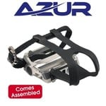 Azur Azur Bicycle Pedal - Rapid+ - Toeclip & Straps 9/16" - Silver
