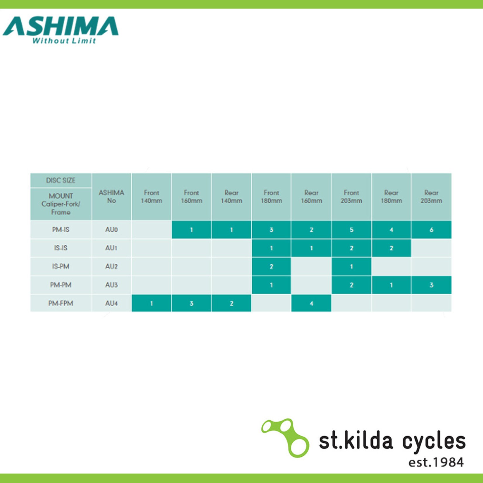 Ashima Ashima Rotor Adaptor - Transforms PM Caliper Into FM Fork For Front - OD-160mm