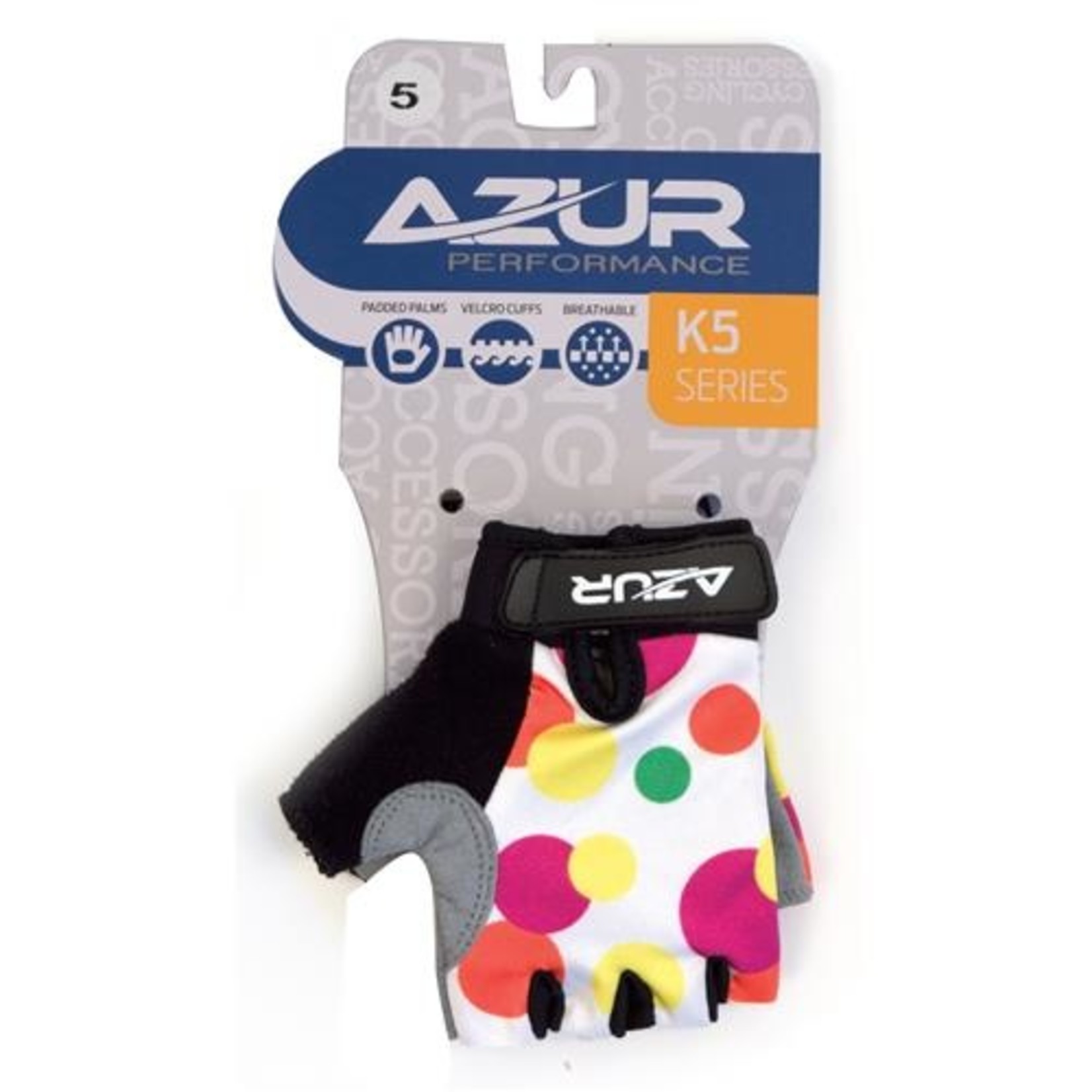 Azur Azur Bike/Cycling Gloves - K5 Series Girls - Spots - Size 4