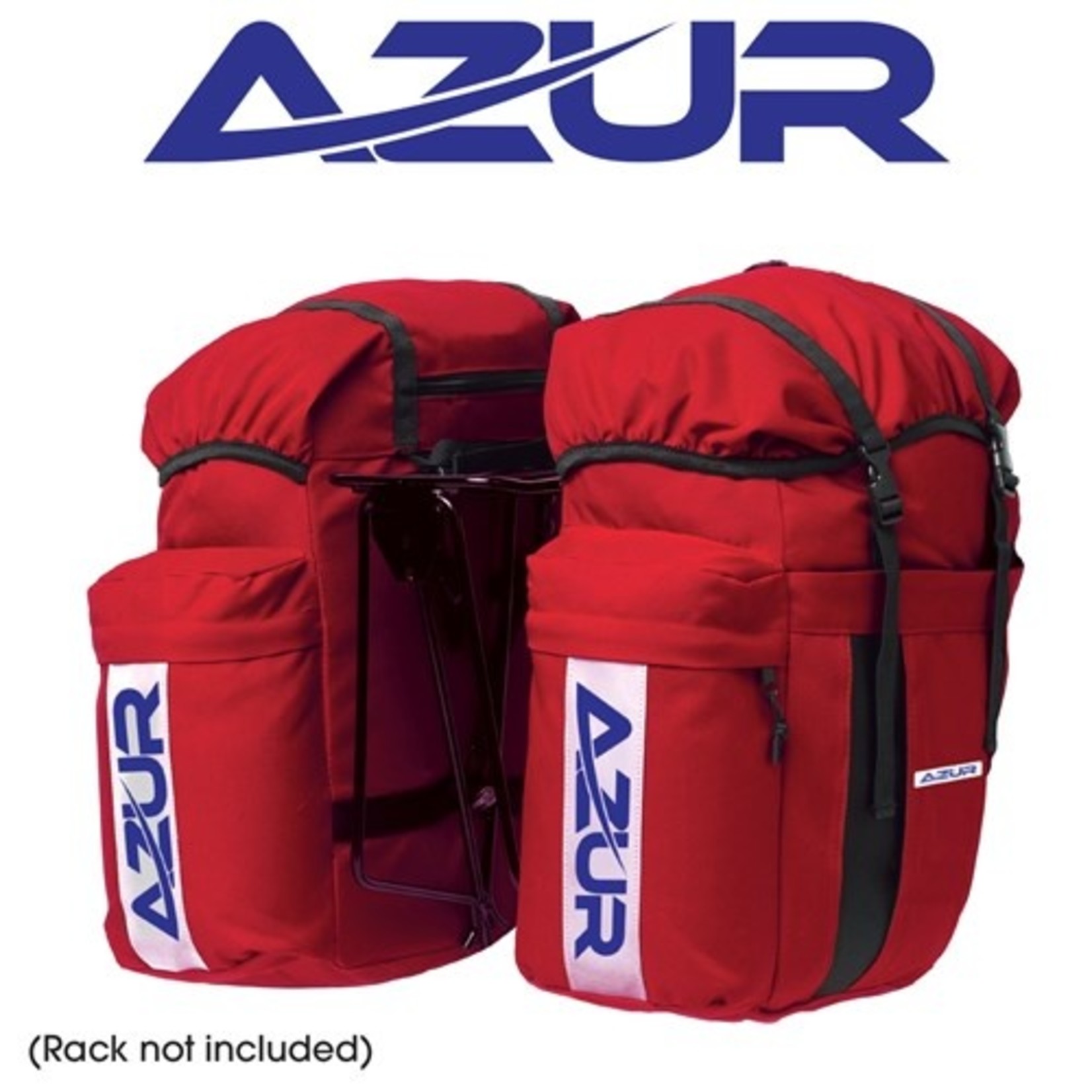 Azur Azur Bike/Cycling Commuter Rear Pannier Waterproof Bag - Red (Pair)