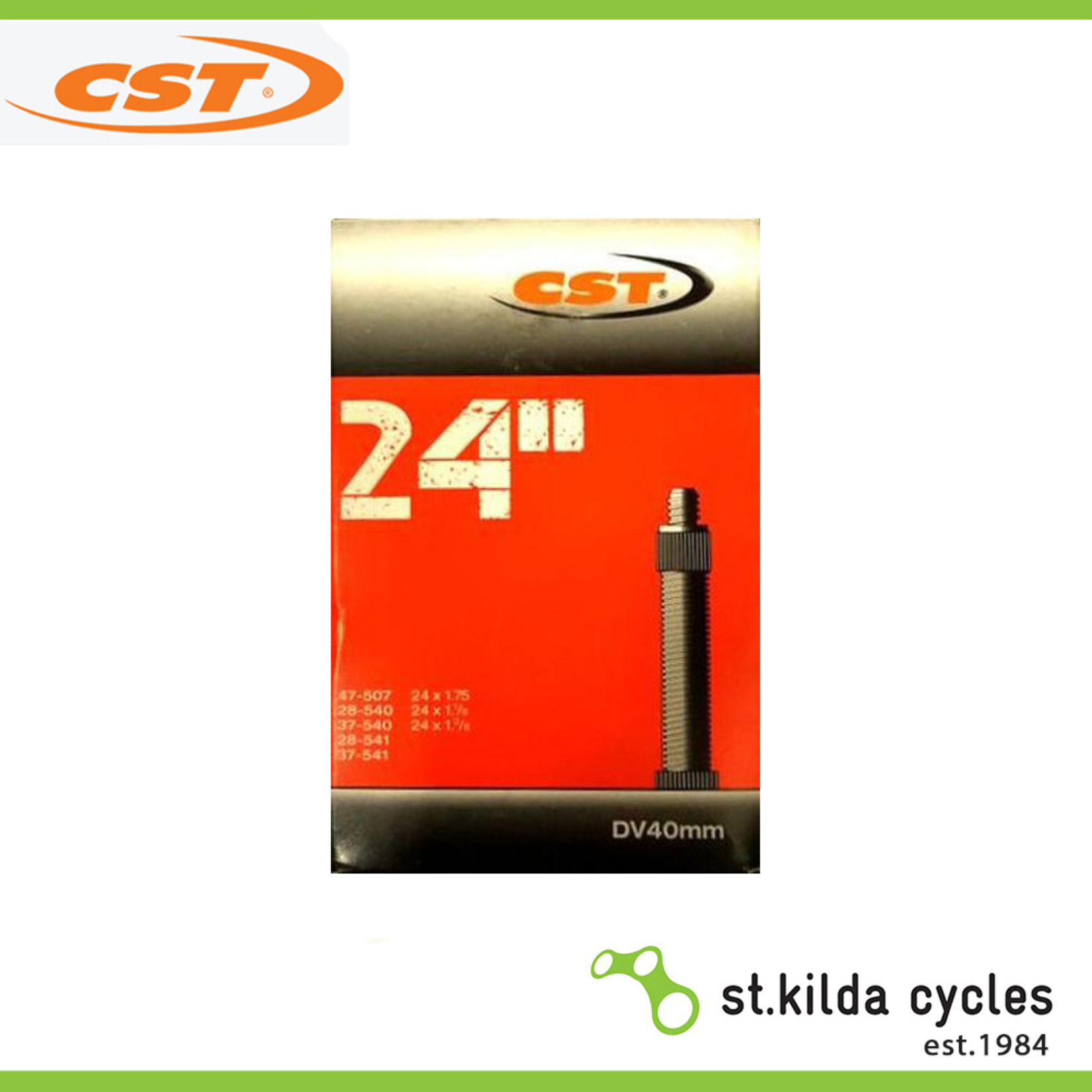 CST CST Bike Tube - 24 X 1 3/8 - Presta Valve 60mm Tube - Pair Black