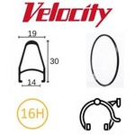 velocity Velocity Rim - Deep V 700C 16H ANO MSW - Black