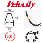 velocity Velocity Rim - Deep V 700C 40H Presta Valve Rim Brake - (Anodised) - MSW - Black