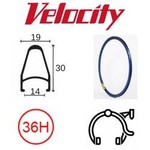 velocity Velocity Rim - Deep V Rim 700C 36H ANO Presta Valve-Rim Brake - Frost Blue MSW