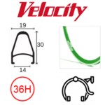 velocity Velocity Rim - Deep V 700C 36H - Presta Valve - Rim Brake - D/W - Green MSW