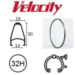 velocity Velocity Rim - Deep V 700C 32H-Presta Valve - Rim Brake - D/W - Olive Mist - MSW