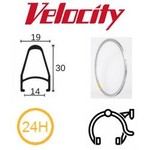 velocity Velocity Rim - Deep V Rim 700C 24H Presta Valve - Rim Brake - ANO - Silver MSW
