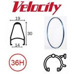 velocity Velocity Rim - Deep V 700C 36H Presta Valve - Rim Brake PC MSW 700CX14mm - Teal