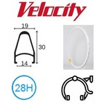 velocity Velocity Rim - Deep V 700C 28H (622X14) - Presta Valve - Rim Brake - D/W - White