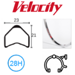 velocity Velocity Rim - Major Tom 700C 28H Hand Polished MSW (Tubular Rim)