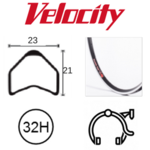 velocity Velocity Rim - Major Tom 700C 32H Ano MSW (Tubular Rim) - Black