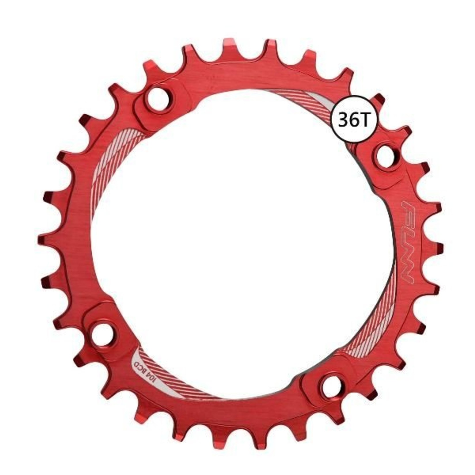 FUNN Funn Bicycle Chain Ring - Solo Narrow-Wide - 36T - 104mm BCD - Red