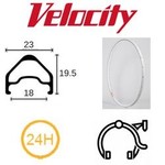 velocity Velocity Rim - A23 16" X 1.3/8 (349) 24H MSW - White