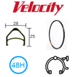 velocity Velocity Rim - Taipan BMX Rim 48H Ano Non - Black