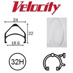 velocity Velocity Rim - Aeroheat 26" 559 32H PC Msw - White