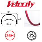 velocity Velocity Rim - Blunt 35-26"(559) 36H Presta Valve - Disc Brake - Red (Anodised)