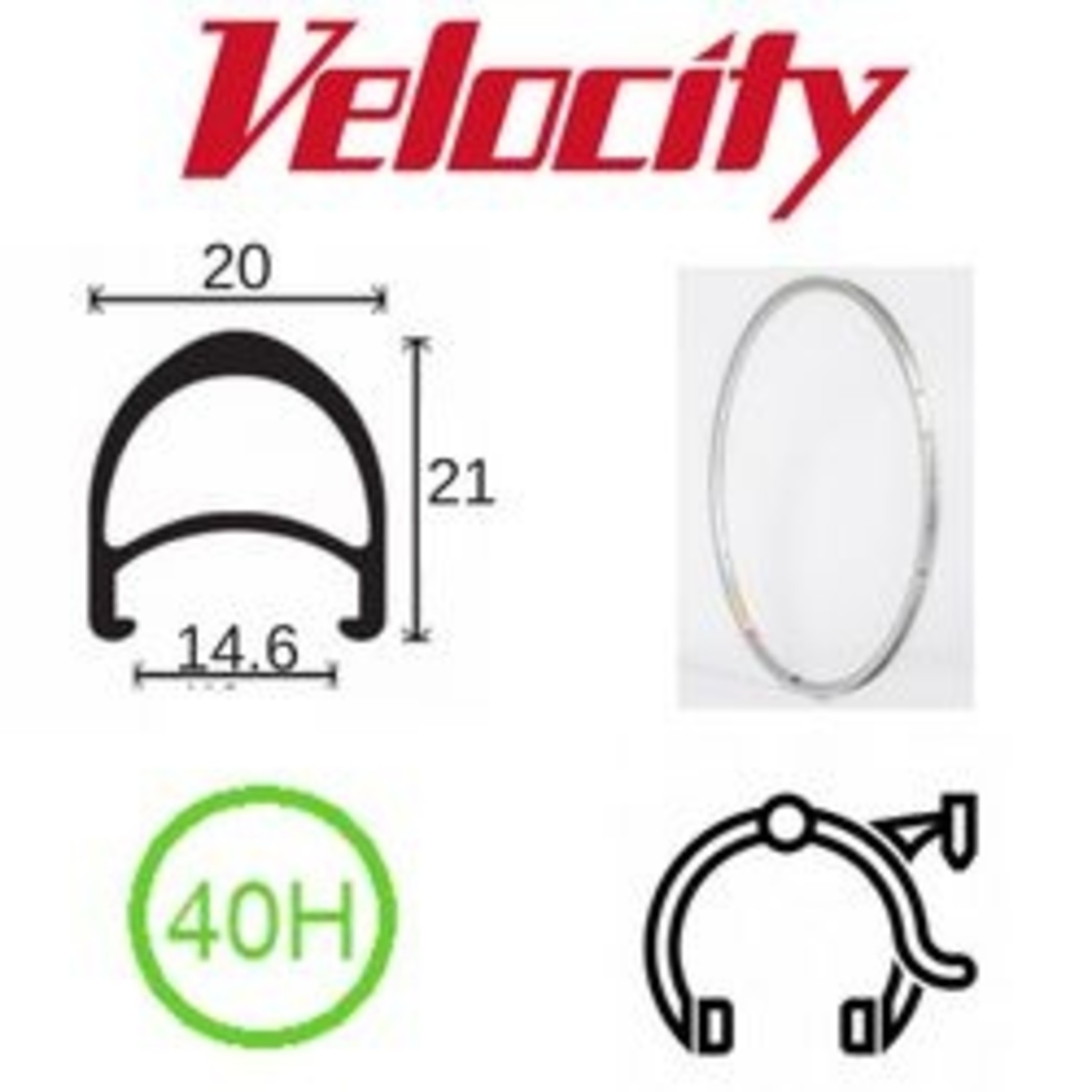 velocity Velocity Rim - Aero 27" 40H - Silver