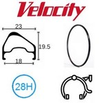 velocity Velocity Rim - A23 OC 700C 28H - Presta Valve - Rim Brake - D/W  - Black MSW
