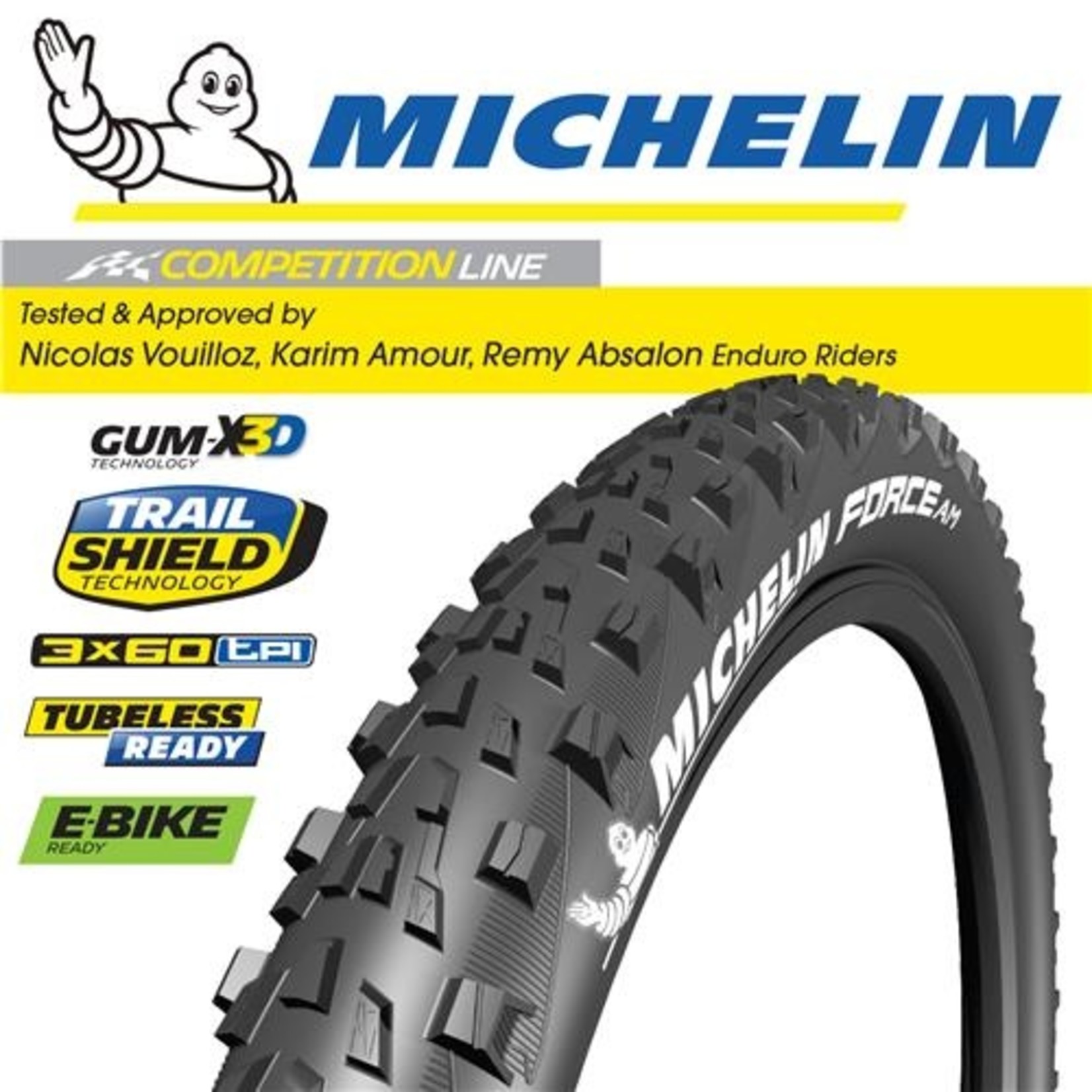 Michelin Michelin Bike Tyre - Force AM - 27.5" X 2.8" - Foldable Bicycle Tyre