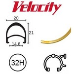 velocity Velocity Rim - Aero 700C 32H Ano - Gold