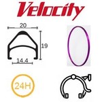 velocity Velocity Rim - Aerohead 700C 24H - Presta Valve - Rim Brake - D/W - Purple MSW