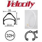 velocity Velocity Rim - Aerohead 700C 32H (622X14) Presta Valve - Rim Brake - D/W - White