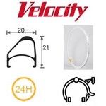 velocity Velocity Rim - Aerohead OC 24H - (622X14) 700C 24H PC MSW - 700C X 14mm - White