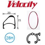 velocity Velocity Rim - Aerohead OC 700C 28H - Presta Valve - Rim Brake - D/W - Red MSW
