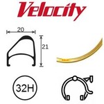 velocity Velocity Rim - Aerohead OC 700C 32H Ano Presta Valve-Rim Brake - D/W - Gold MSW