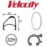 velocity Velocity Rim - Aerohead OC 700C 32H Ano Presta Valve-Rim Brake - D/W - Grey MSW
