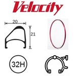 velocity Velocity Rim - Aerohead OC 700C 32H - Presta Valve - Rim Brake PC Msw - Red