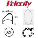 velocity Velocity Rim - Aerohead OC 700C 32H Presta Valve - Rim Brake - D/W - Silver MSW