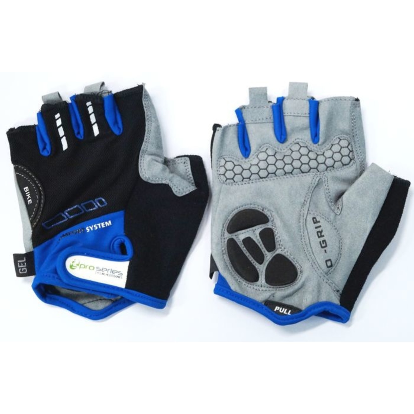 Pro Series Pro-Series - Gloves - Amara Material With Gel Padding - Large - Black/Blue Trim