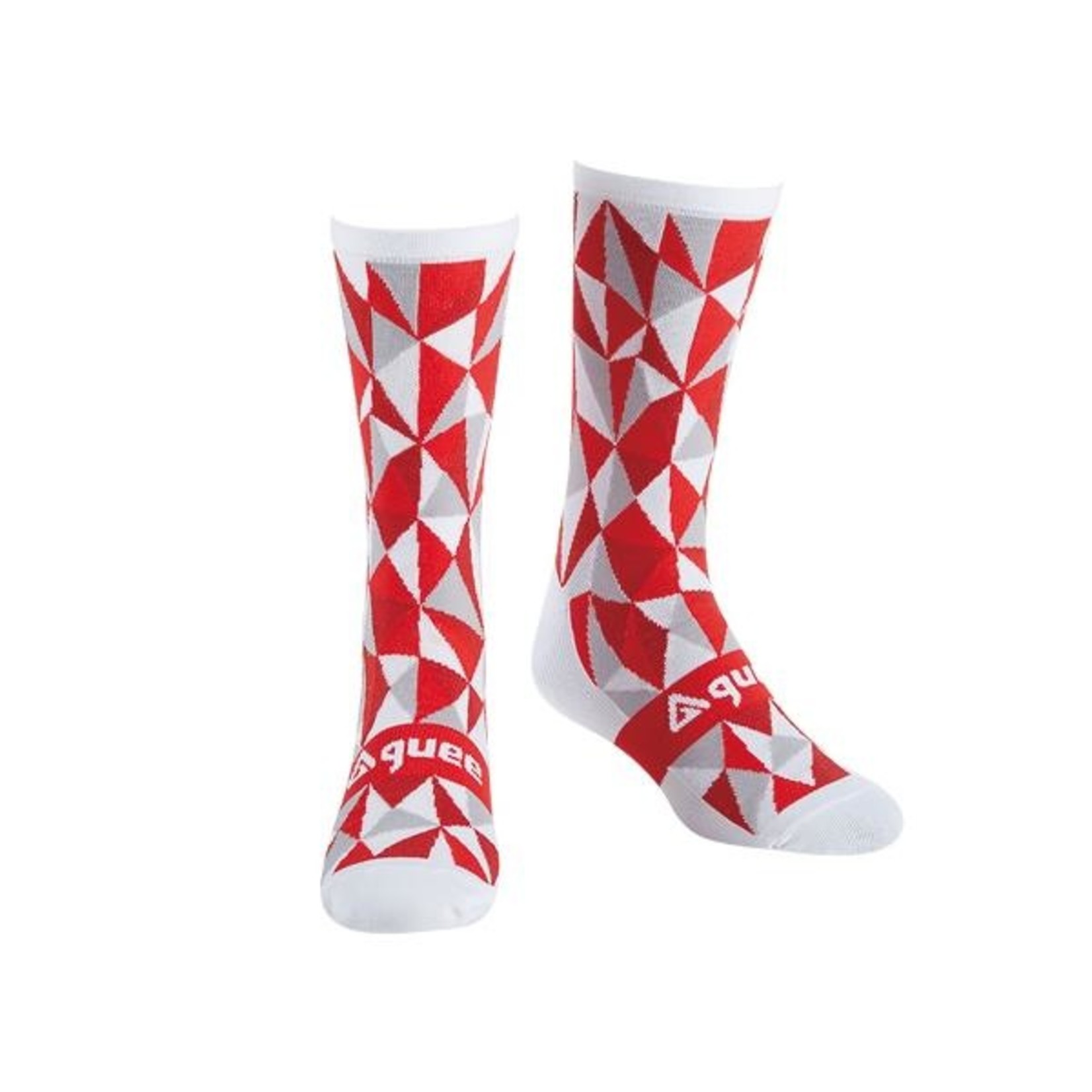 Guee Guee Socks - Geo Racefit -Colour White & Red - Size Small Material: Polyamide
