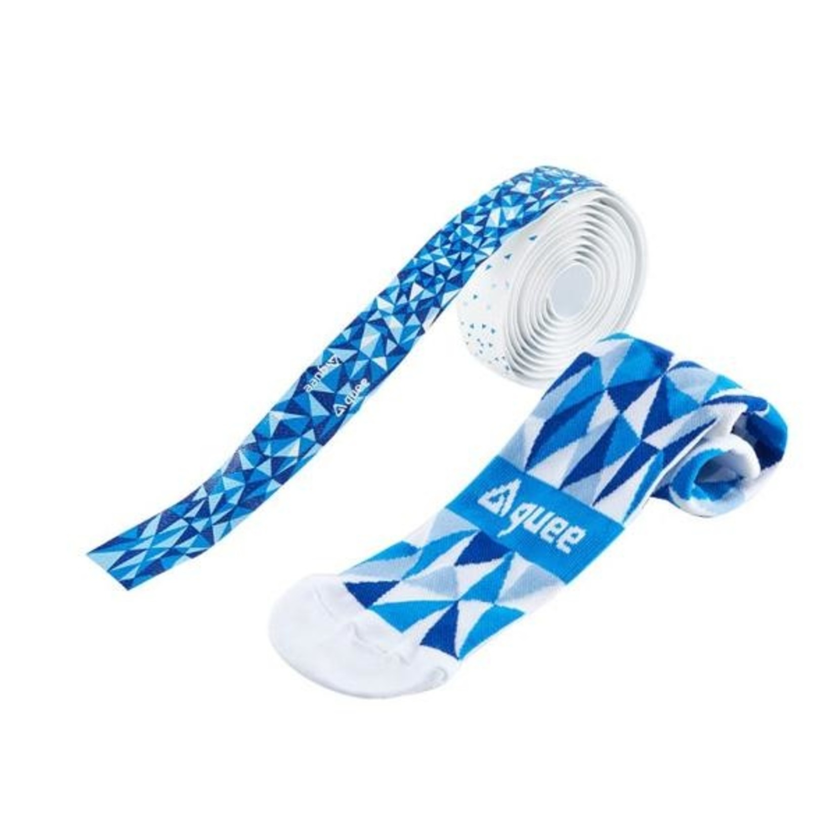 Guee Guee Socks - Geo Racefit - White & Blue - Size Small