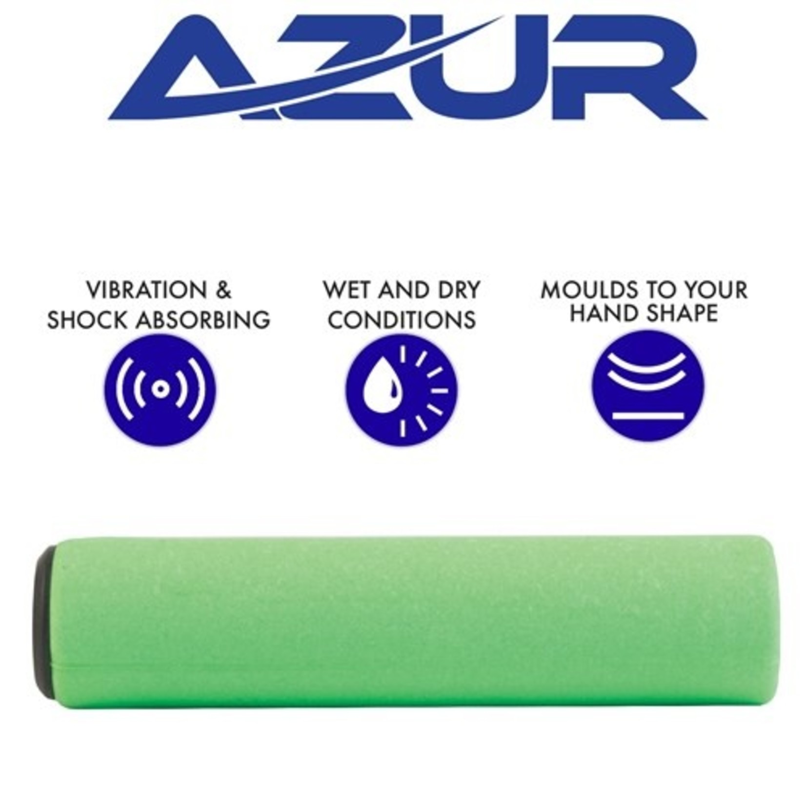 Azur Azur Bike/Cycling Handlebar Grip - Silicone Grip 130mm - Neon Green