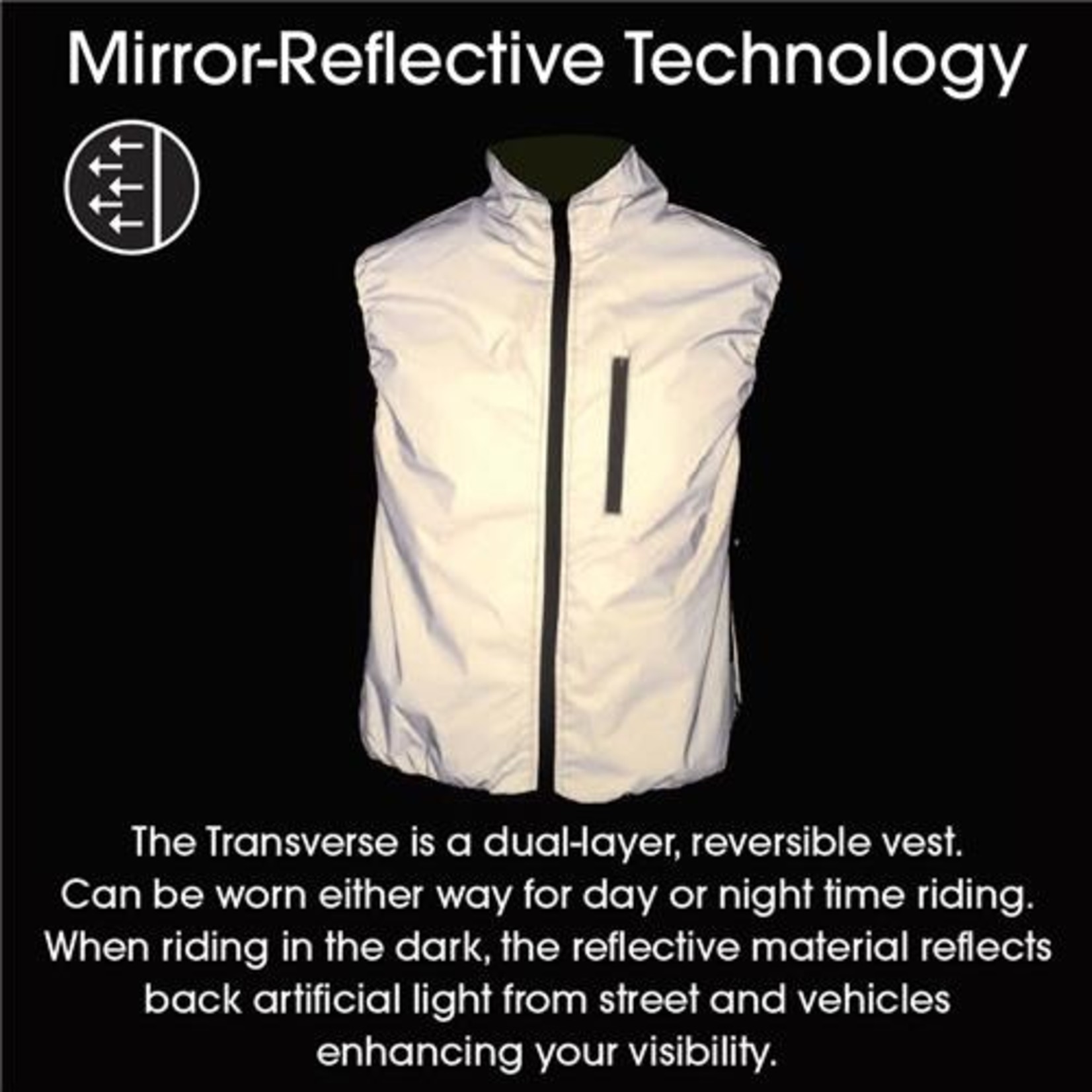Azur Azur Transverse Reversible Vest Breathable Fabric - Grey Fluro - Small