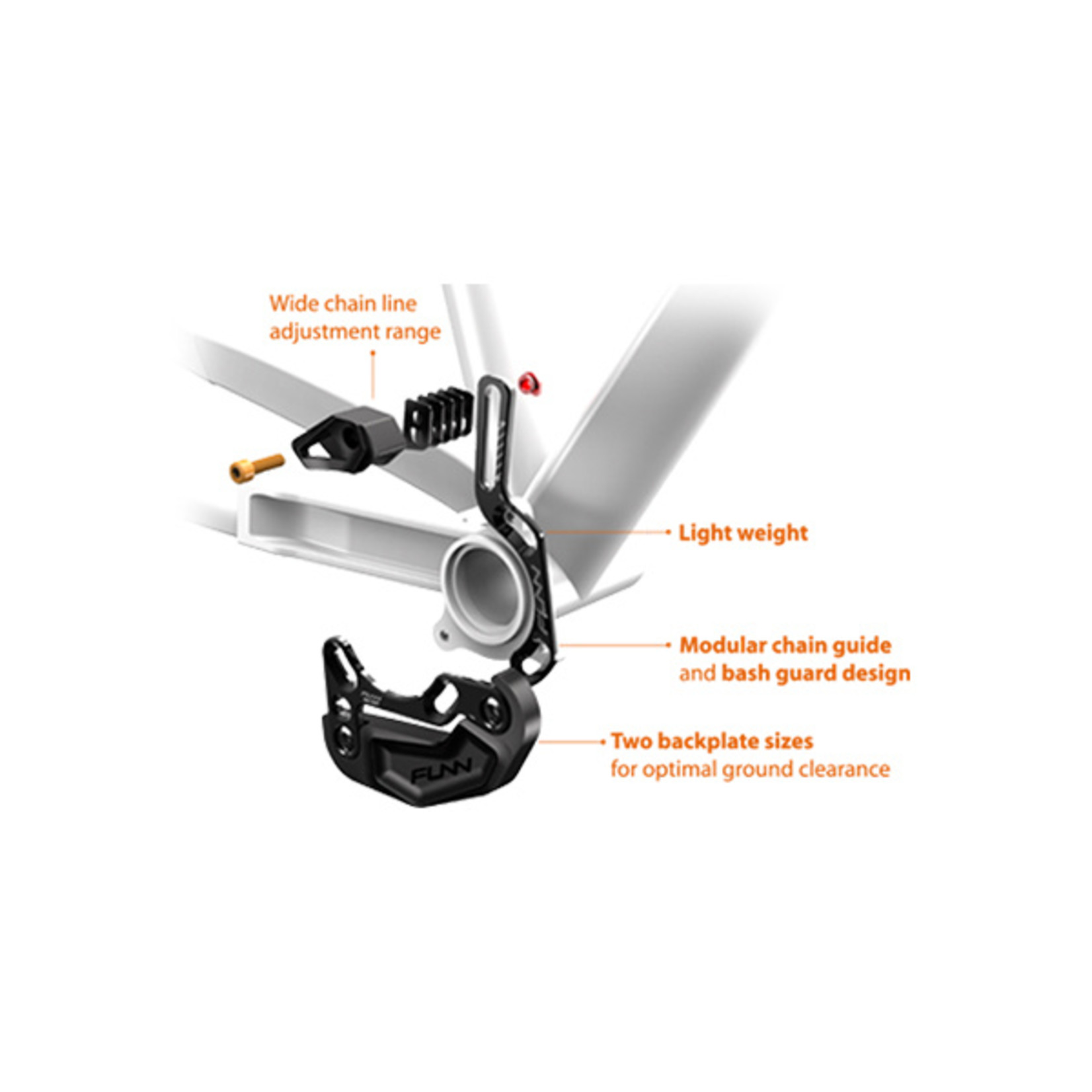 KWT Funn Bicycle Chain Guide - Zippa Lite ISCG05 - Tooth Capacity: 26T~36T - Black