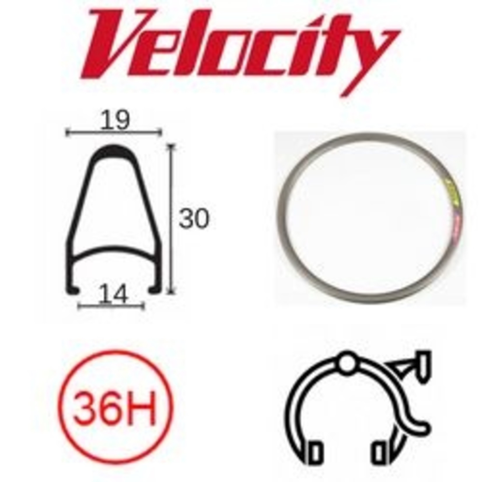 velocity Velocity - Rims - 700C (622) - Deep V - Caramel Brown - V1343