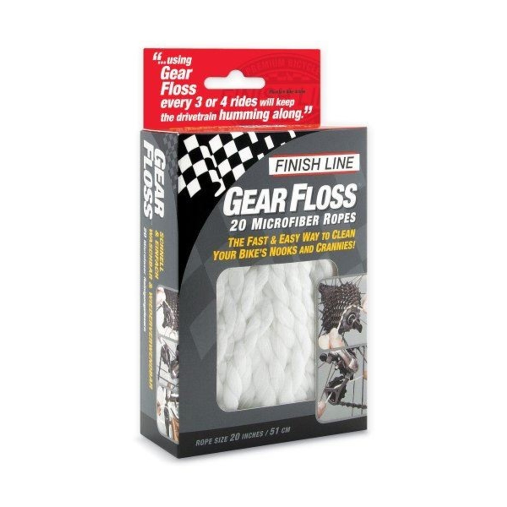 Finish Line Finish Line Gear Floss -Perfect for Cleaning your rear cassette 20 Pieces