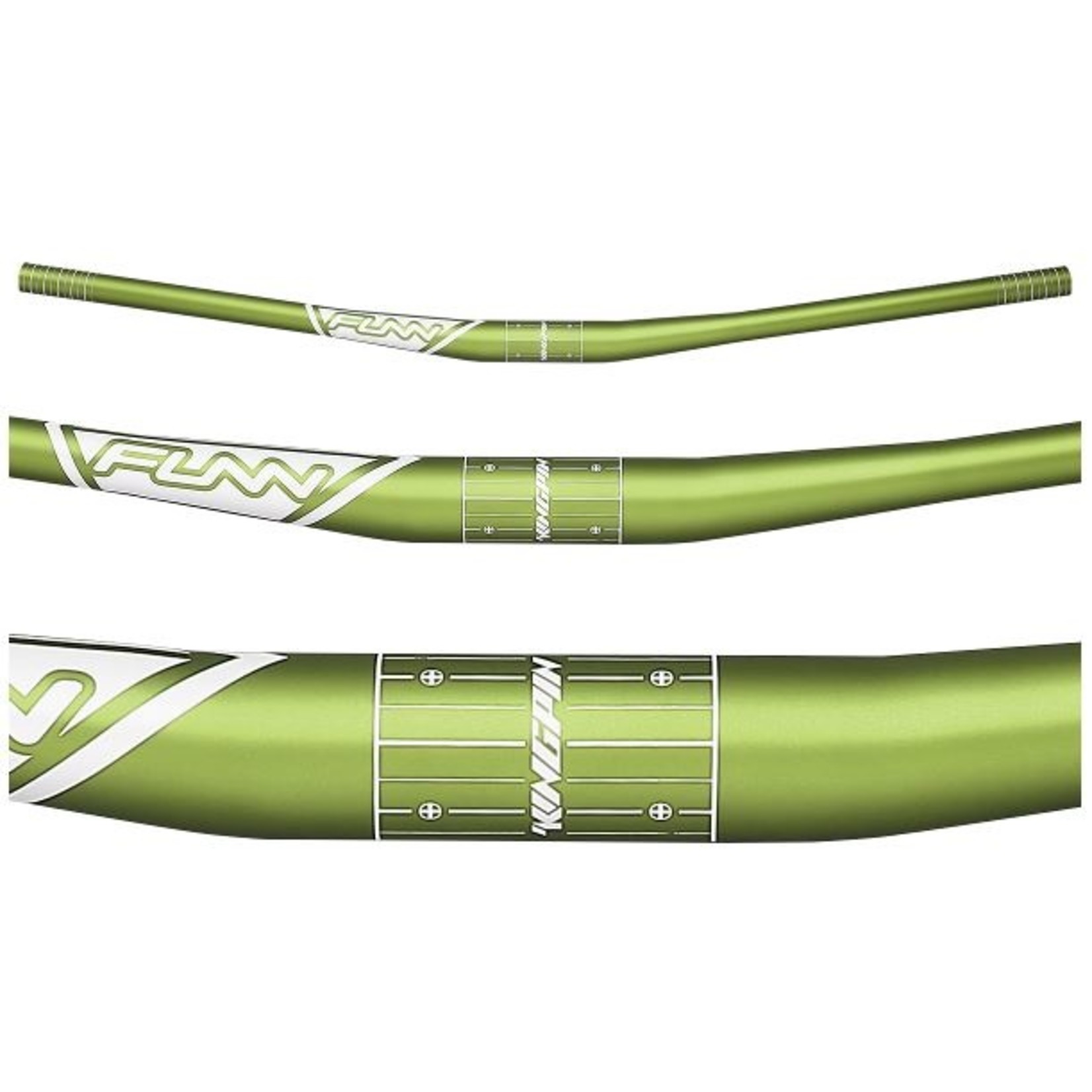 FUNN Funn Bicycle Handlebar-Kingpin - Ø 31.8, 785mm Wide, 15mm Rise - Green