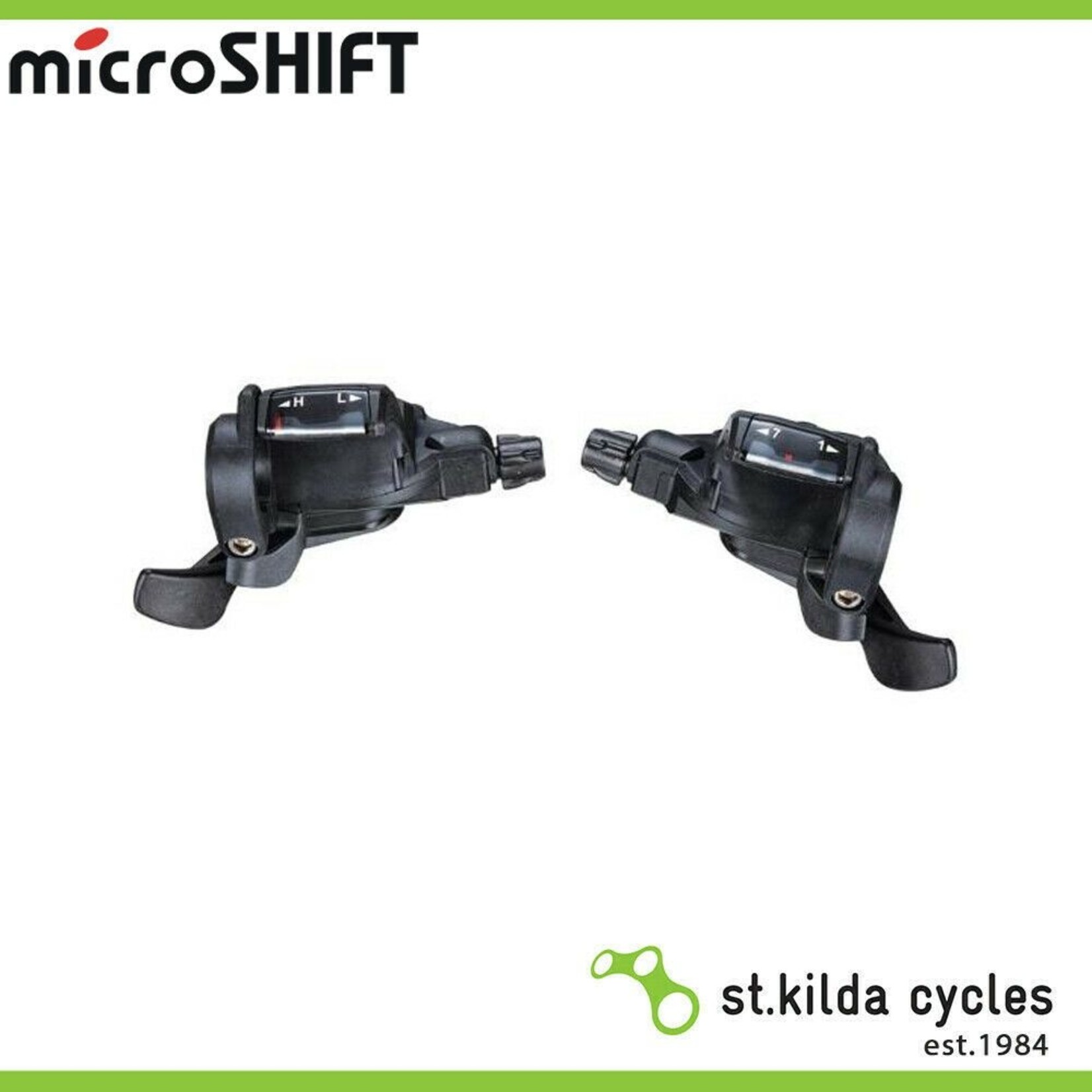 Microshift Microshift MTB Shifter Set - 3 X 6 Speed - Flat Bar Thumb -Tap